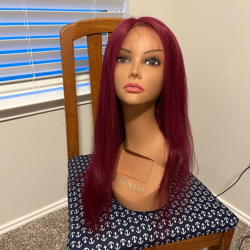Custom Red Human Hair Lace Front Wig